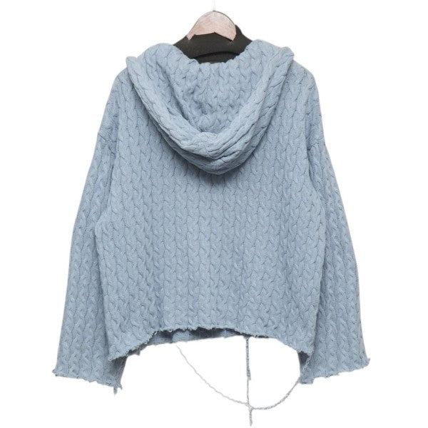 JOONE JOONAM 2025SS HOLY HOLE HOODIE コットンニットパーカー セーター 古着・中古-2枚目のアイテム画像