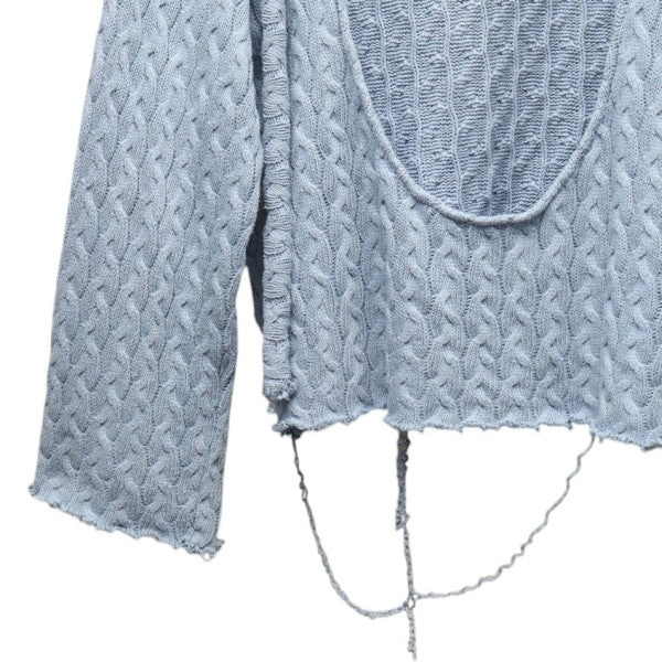 JOONE JOONAM 2025SS HOLY HOLE HOODIE コットンニットパーカー セーター 古着・中古-4枚目のアイテム画像