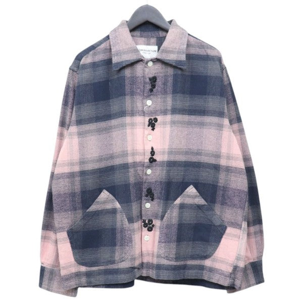 2026AW　Check Small Flower Embroidery Shirt　チェックスモールフラワーエンブロイダリーシャツ　N42-ID 02