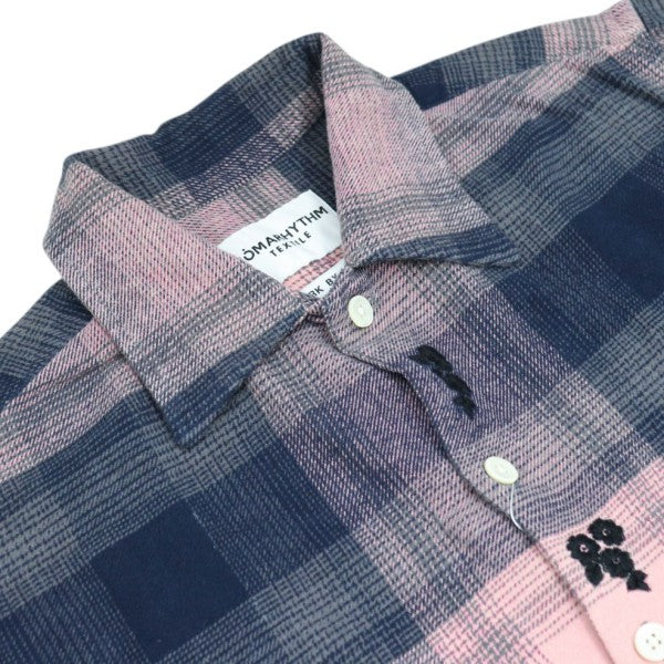 2026AW　Check Small Flower Embroidery Shirt　チェックスモールフラワーエンブロイダリーシャツ　N42-ID 02