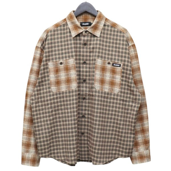 PLAID PANEL L S SHIRT　プレイドパネルロングスリーブチェックシャツ　101263014003