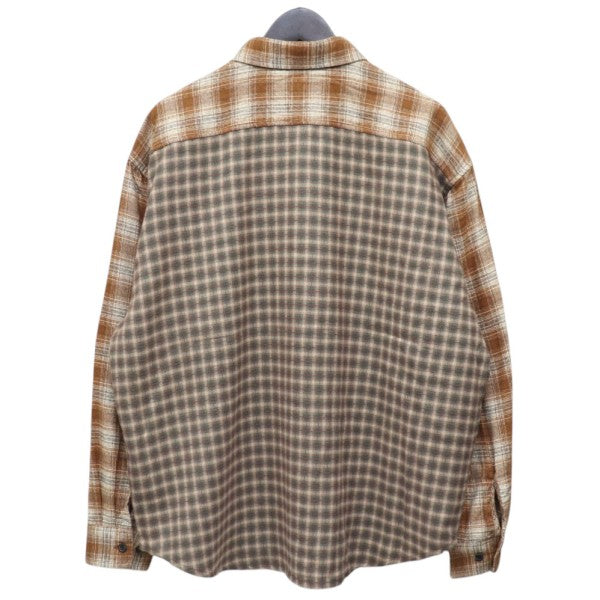 PLAID PANEL L S SHIRT　プレイドパネルロングスリーブチェックシャツ　101263014003