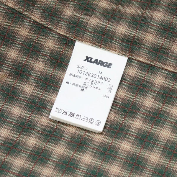 PLAID PANEL L S SHIRT　プレイドパネルロングスリーブチェックシャツ　101263014003