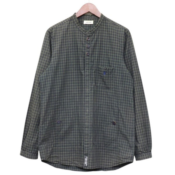 UNDERCOVER 2013SS FUCK刺繍バンドカラーチェックシャツ K4404 古着・中古-1枚目のアイテム画像