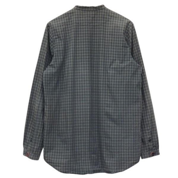 UNDERCOVER 2013SS FUCK刺繍バンドカラーチェックシャツ K4404 古着・中古-2枚目のアイテム画像