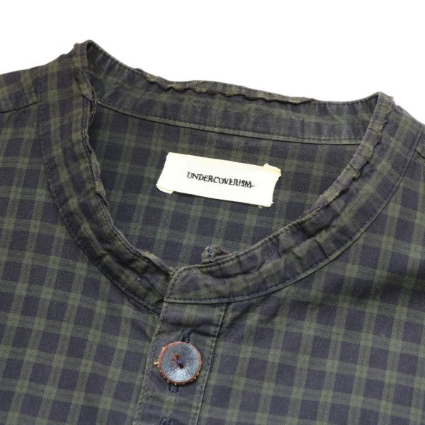 UNDERCOVER 2013SS FUCK刺繍バンドカラーチェックシャツ K4404 古着・中古-6枚目のアイテム画像