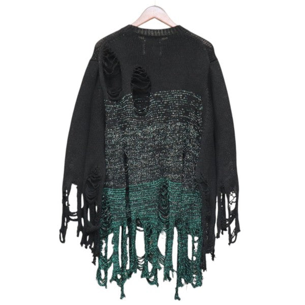 2020SS　Crush Knit Pullover　フリンジコットンニット　プルオーバーセーター　KL415