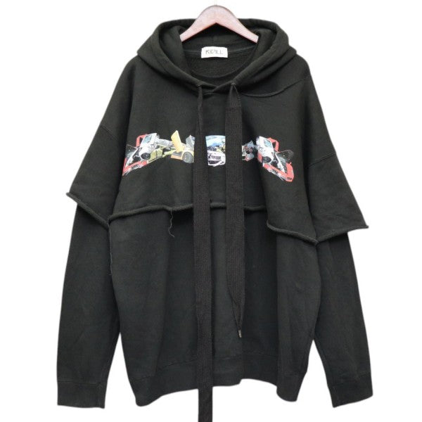 SCUM HOODIE　レイヤードプルオーバーパーカー　スウェット　KL315