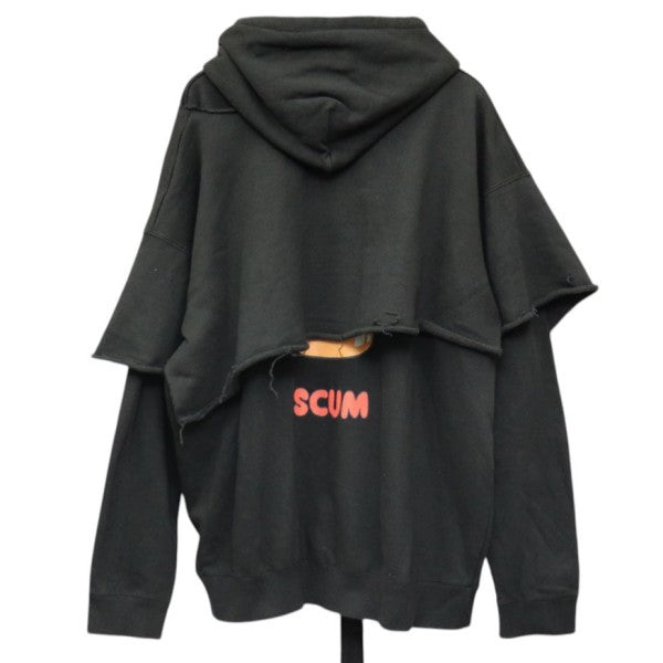 SCUM HOODIE　レイヤードプルオーバーパーカー　スウェット　KL315