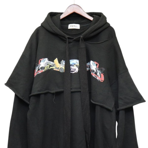 SCUM HOODIE　レイヤードプルオーバーパーカー　スウェット　KL315