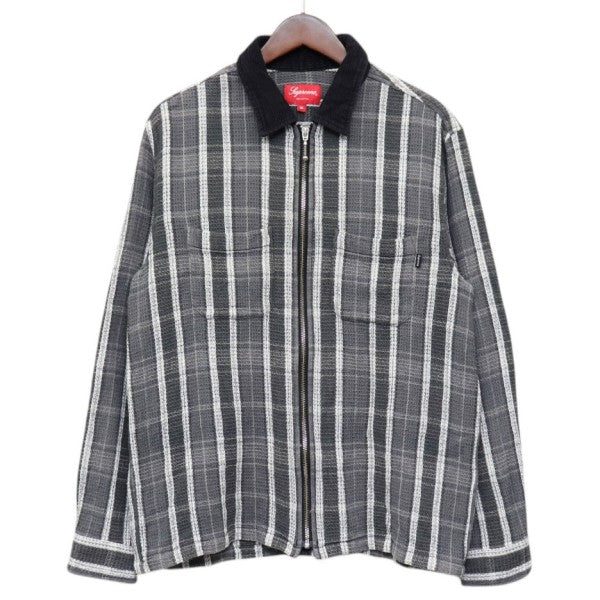 Supreme 2018AW Plaid Thermal Zip Up Shirt サーマルジップアップシャツ 古着・中古-1枚目のアイテム画像