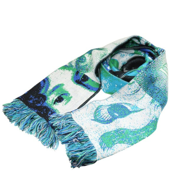 MONTMARTRE NEW YORK Blue oeil scarf 総柄マフラー s-69-7th 古着・中古-1枚目のアイテム画像