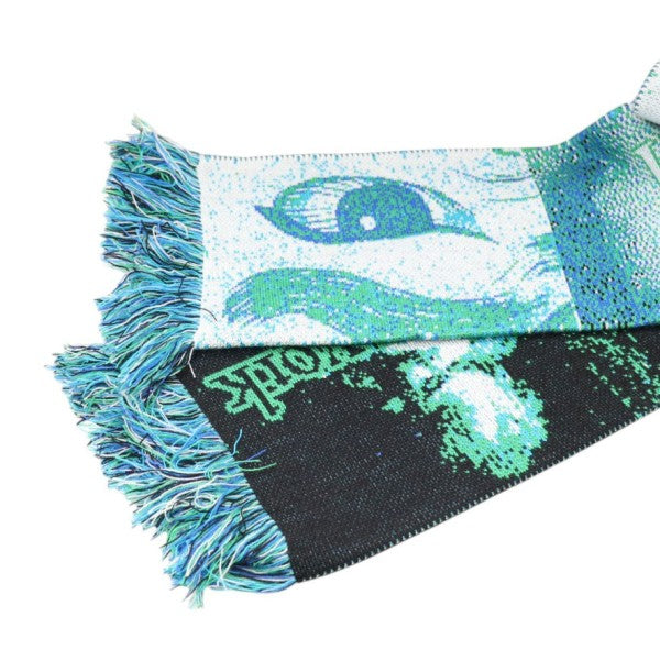 MONTMARTRE NEW YORK Blue oeil scarf 総柄マフラー s-69-7th 古着・中古-3枚目のアイテム画像