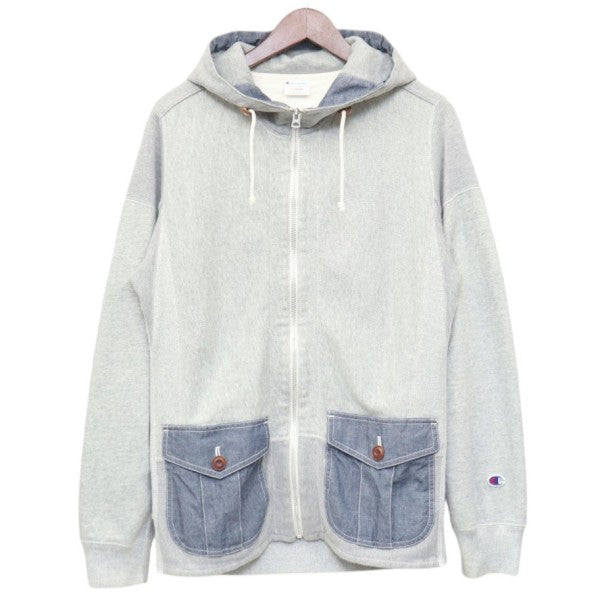 eYe COMME des GARCONS JUNYAWATANABE MAN×Champion 2015SS REVERSE WEAVE プルオーバーパーカー リバースウィーブ スウェット WO-T917 古着・中古-1枚目のアイテム画像