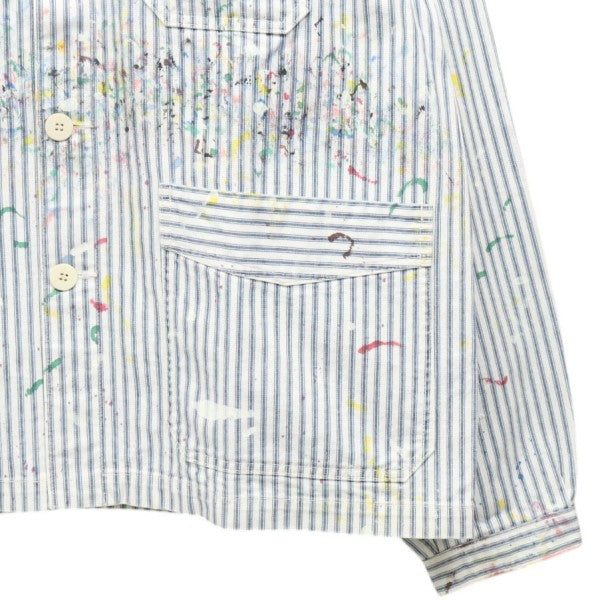 VISVIM 2026AW SS TRAVAIL COVERALL DMGD ペンキ加工カバーオール ヒッコリージャケット ストライプブルゾン 0226905006001 古着・中古-5枚目のアイテム画像