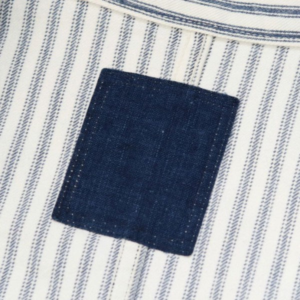 VISVIM 2026AW SS TRAVAIL COVERALL DMGD ペンキ加工カバーオール ヒッコリージャケット ストライプブルゾン 0226905006001 古着・中古-7枚目のアイテム画像