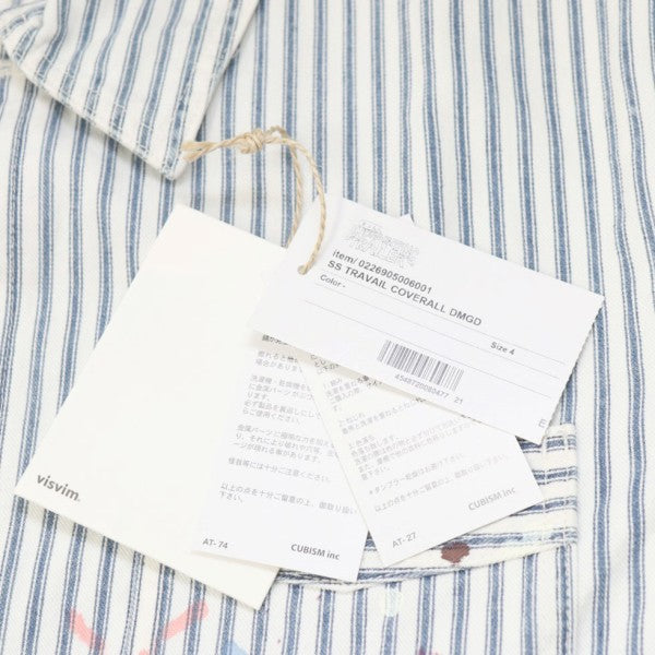 VISVIM 2026AW SS TRAVAIL COVERALL DMGD ペンキ加工カバーオール ヒッコリージャケット ストライプブルゾン 0226905006001 古着・中古-9枚目のアイテム画像