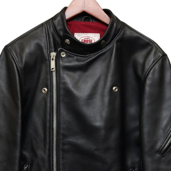 JAMES GROSE RICARDE JACKET COW LEATHER リカルドジャケット レザーライダースジャケット 古着・中古-4枚目のアイテム画像