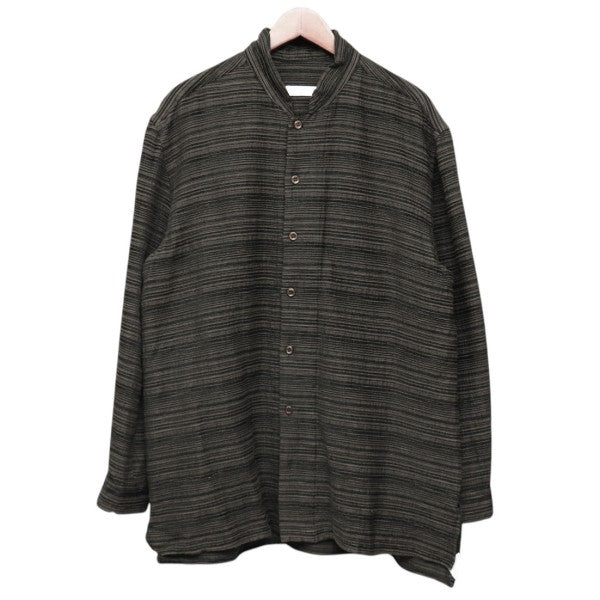 Aquellos Ojos Verdes BISHU 2025AW Pinwale border Sleeping shirt ピンウェール ボーダー スリーピング シャツ AOV-G2-ai-6 古着・中古-1枚目のアイテム画像