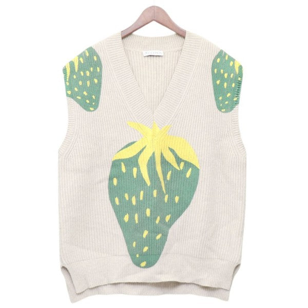 J．W．ANDERSON strawberry V neck vest Vネックニットベスト KW0552YN0170108 古着・中古-1枚目のアイテム画像