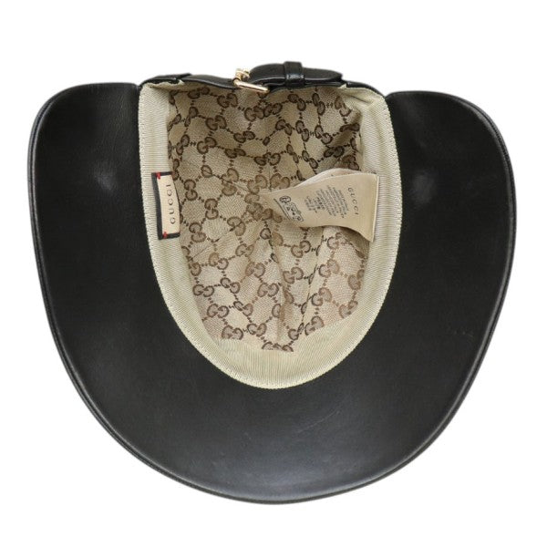 GUCCI ワイドブリムレザーキャップ キャップ 728904 古着・中古-4枚目のアイテム画像