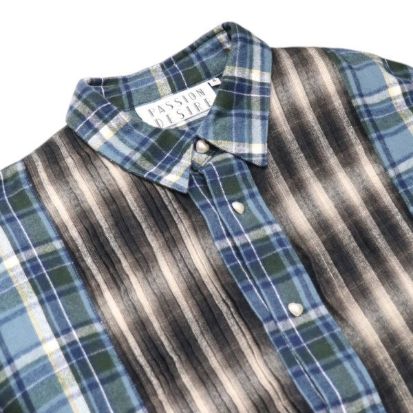 el conductorH 2024AW COMBINATION CHECK FLANNEL SHIRT コンビネーションチェックフランネルシャツ PD24AS01 古着・中古-3枚目のアイテム画像
