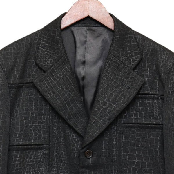 COMME des GARCONS HOMME PLUS 2000AW クロコ柄パネル3Bテーラードジャケット DOCKING ROCK ドッキングロック ARCHIVE PJ-04029 古着・中古-3枚目のアイテム画像