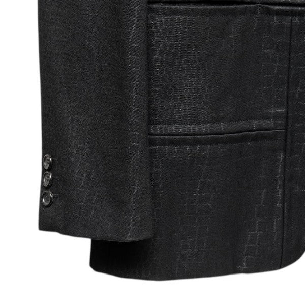 COMME des GARCONS HOMME PLUS 2000AW クロコ柄パネル3Bテーラードジャケット DOCKING ROCK ドッキングロック ARCHIVE PJ-04029 古着・中古-4枚目のアイテム画像