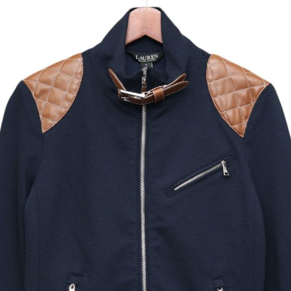 LAUREN RALPH LAUREN 2025AW フェイクレザートリムポンチモトジャケット ブルゾン 100067529 古着・中古-3枚目のアイテム画像