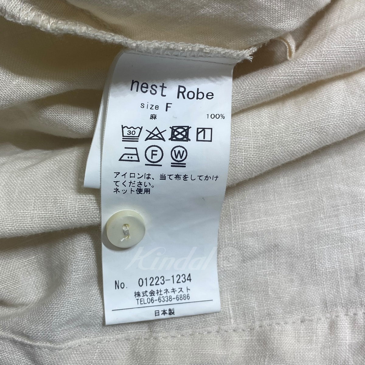 収納用品ネストローブ nest Robe *リネンドットプリントシャツ*Fクロブラックブラウス0722(33-2207-472) Mサイズ