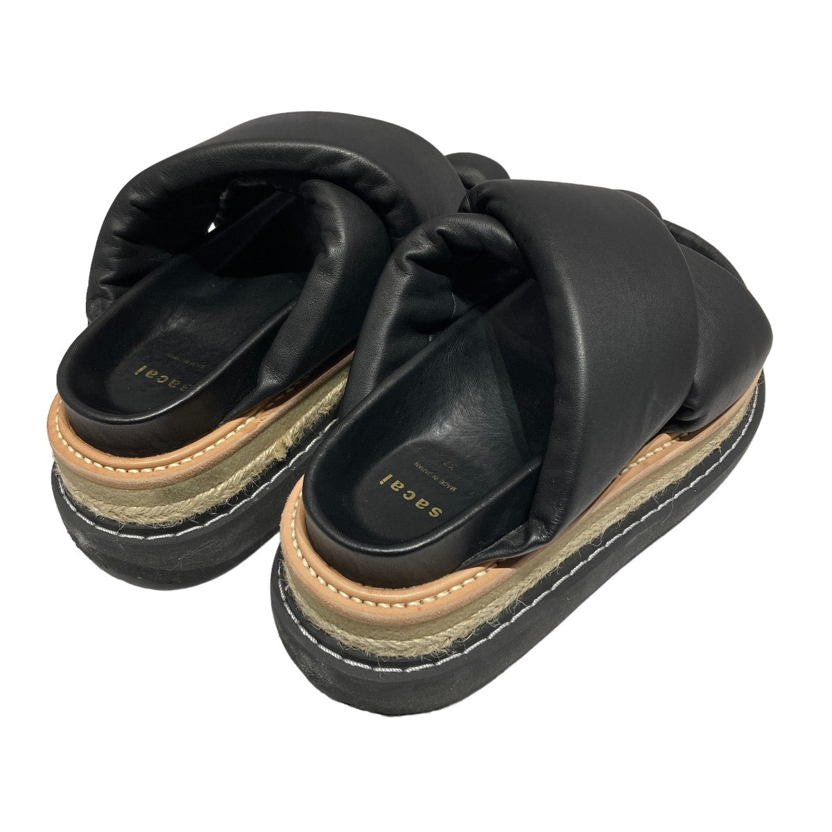 sacai(サカイ) 2022SS クロスストラップサンダル multiple sole sandals 22-06019 ブラック サイズ  24｜【公式】カインドオルオンライン ブランド古着・中古通販【kindal】