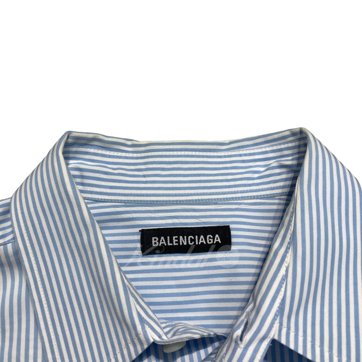 BALENCIAGA(バレンシアガ) ダブルスリーブ ロゴ刺繍 オーバーサイズ ストライプシャツ／595219