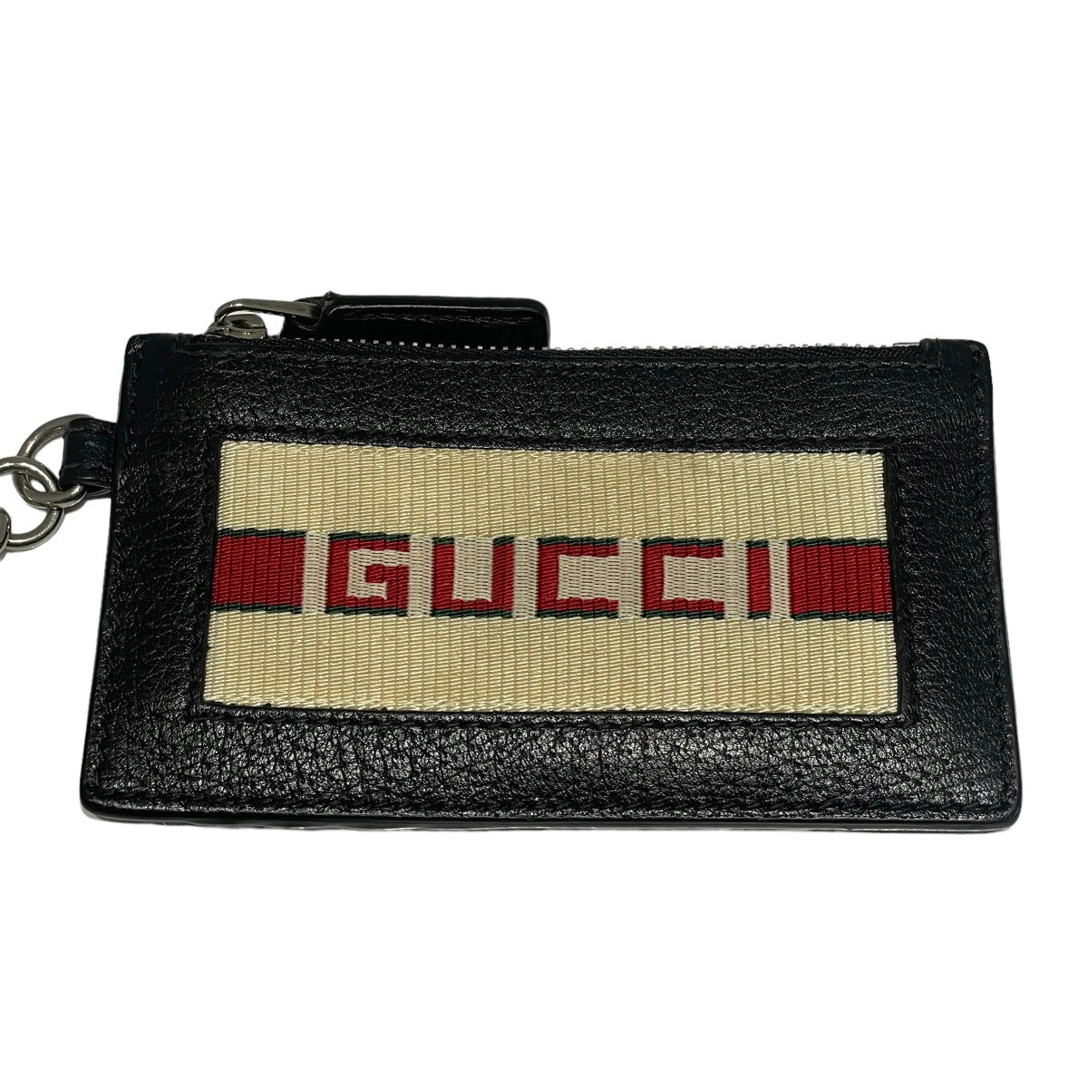 GUCCI(グッチ) フラグメントケース ジャガードストライプ ストラップダメージパスケース 523815-2067 ブラック サイズ  15｜【公式】カインドオルオンライン ブランド古着・中古通販【kindal】