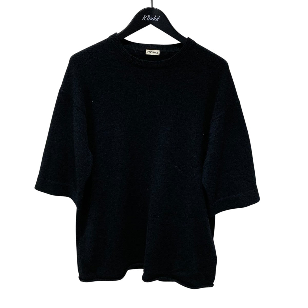 アンスクリア INSCRIRE Limited Long Sleeve Tee 半袖ニット I23AW-IBC017B ブラック サイズ：2 INSCRIRE(アンスクリア) Limited Long Sleeve Tee半袖ニット