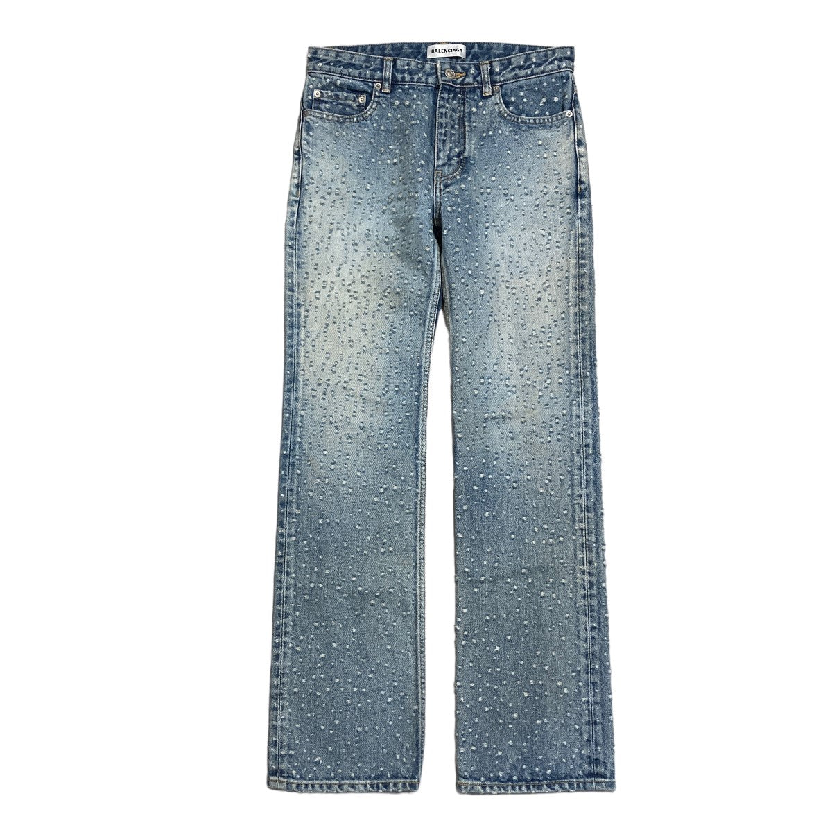 distressed straight leg jeansダメージ加工 デニムパンツ681734