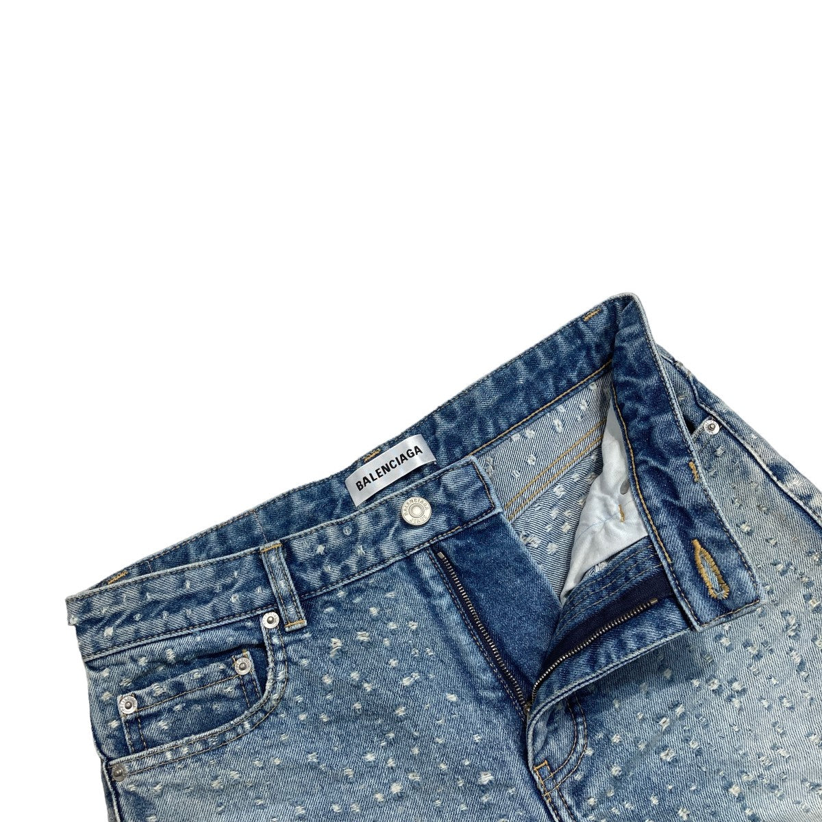 distressed straight leg jeansダメージ加工 デニムパンツ681734