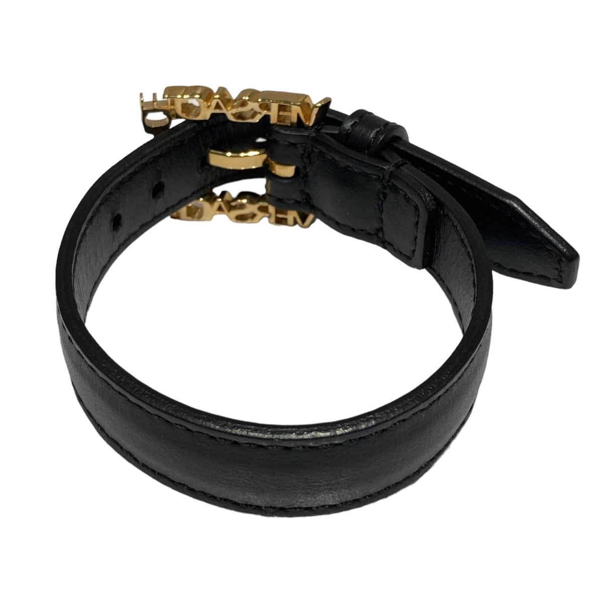 VERSACE(ヴェルサーチ) レザーブレスレット ブラック｜【公式