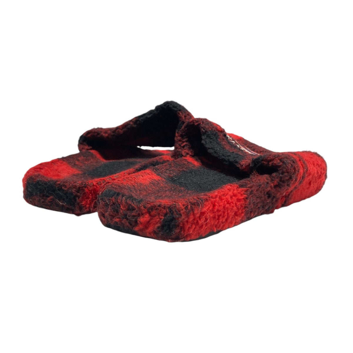 BALENCIAGA(バレンシアガ) furry slidesチェックサンダル レッド