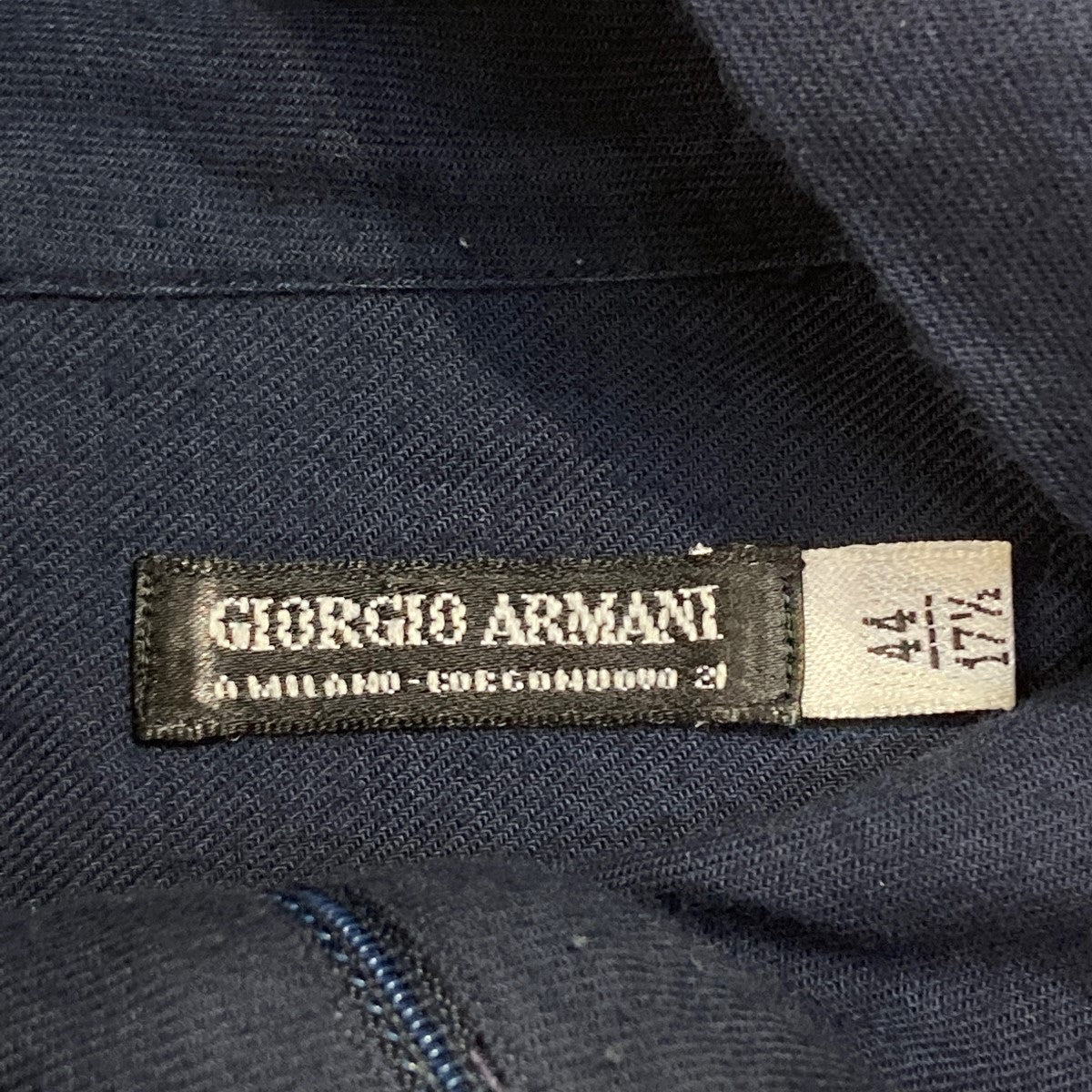 GIORGIO ARMANI(ジョルジオ・アルマーニ) ハーフジップ 長袖シャツ ネイビー サイズ 44｜【公式】カインドオルオンライン ブランド古着 ・中古通販【kindal】