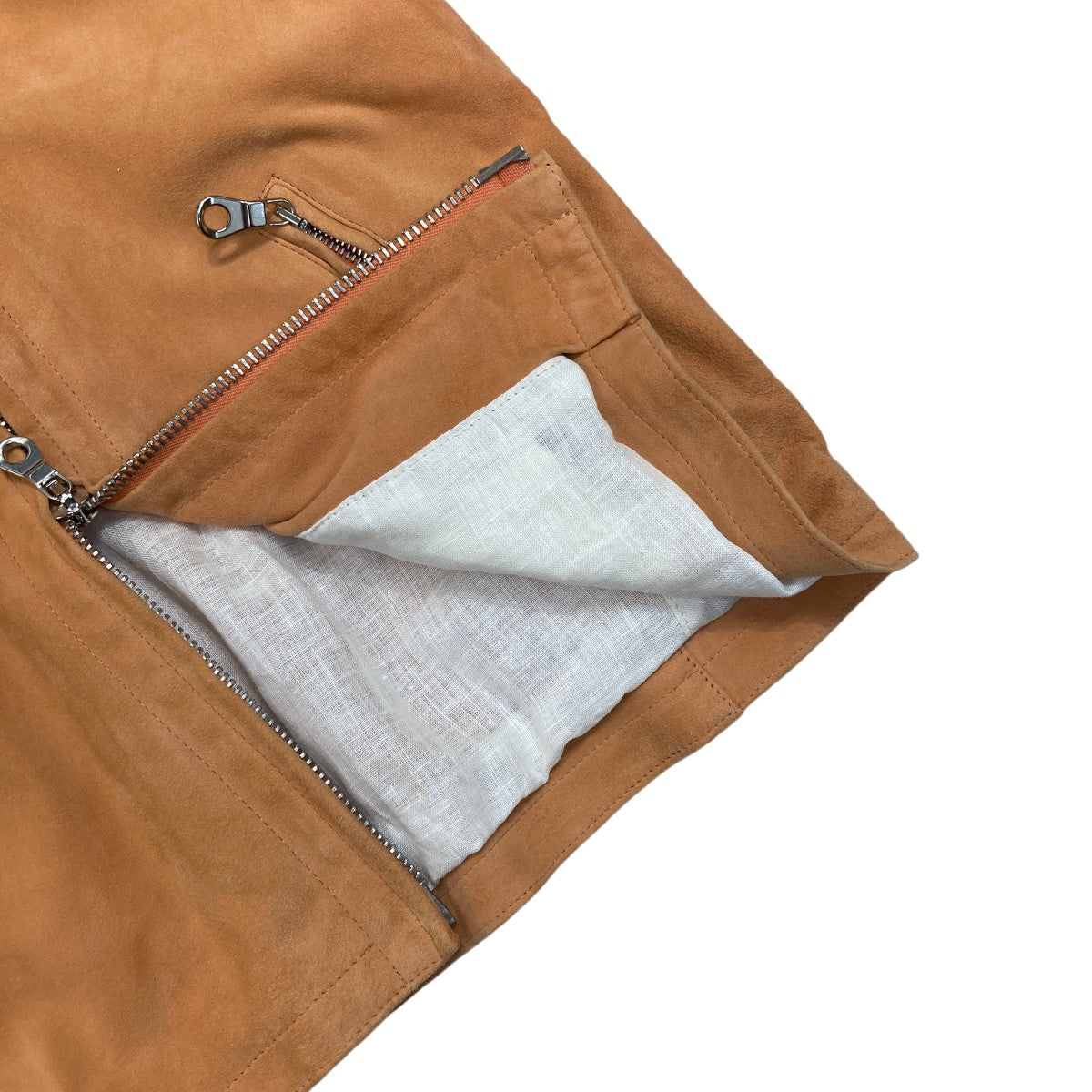 CINQUANTA（チンクアンタ） 襟付きスエードシングルライダースブラウン CINQUANTA チンクワンタ ／ ゴートスエード襟付きシングルライダース