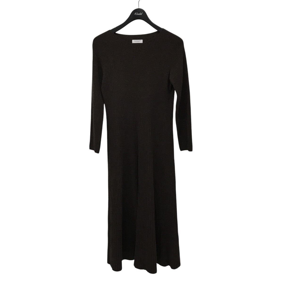 ホールガーメントリブフレアニットワンピース1626-299-4065ニットワンピース