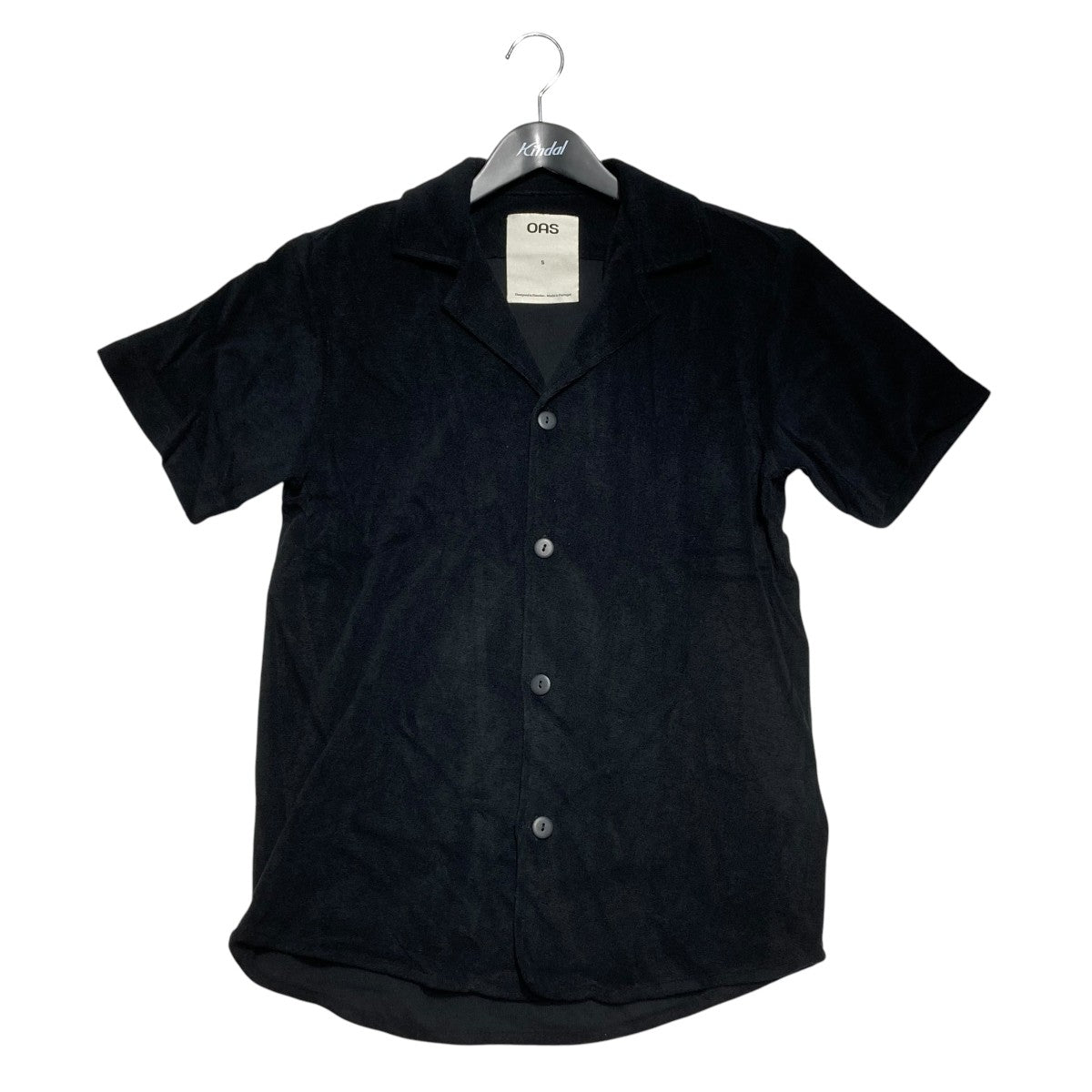 Black Cuba Knitted Terry Shirtオープンカラーシャツ