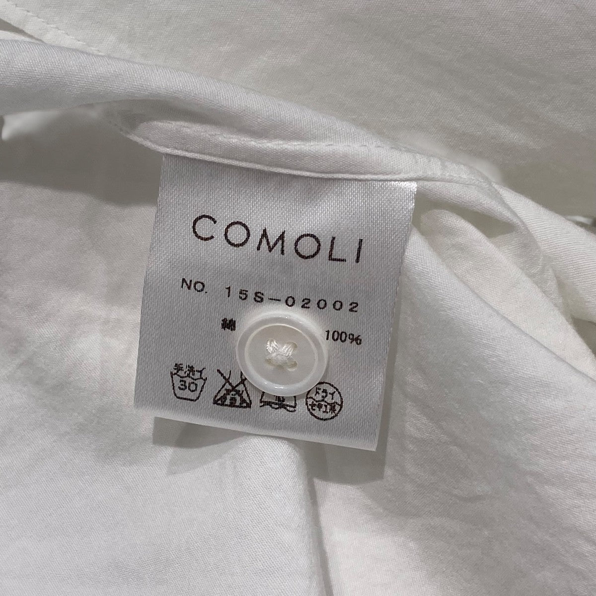 comoli バンドカラーシャツ　ホワイト　サイズ2 COMOLI コモリ バンドカラーシャツ ホワイト サイズ：2