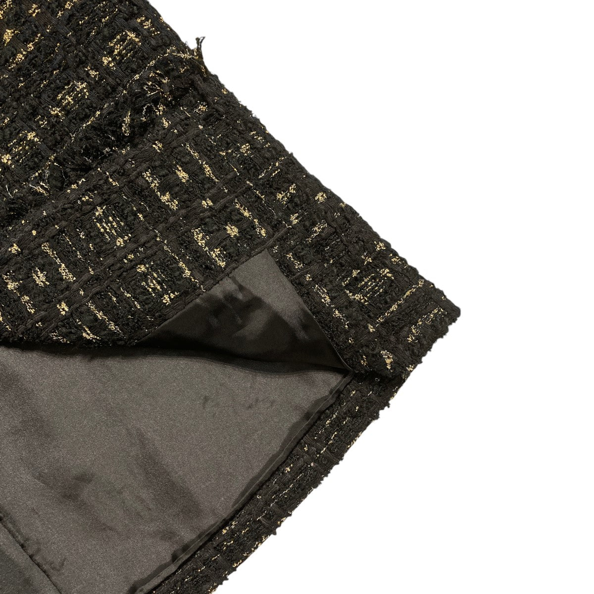 Demi-Luxe BEAMS　ファンシーツイードジャケット36黒 Demi-Luxe BEAMS（デミルクス ビームス）ツイード ノーカラー