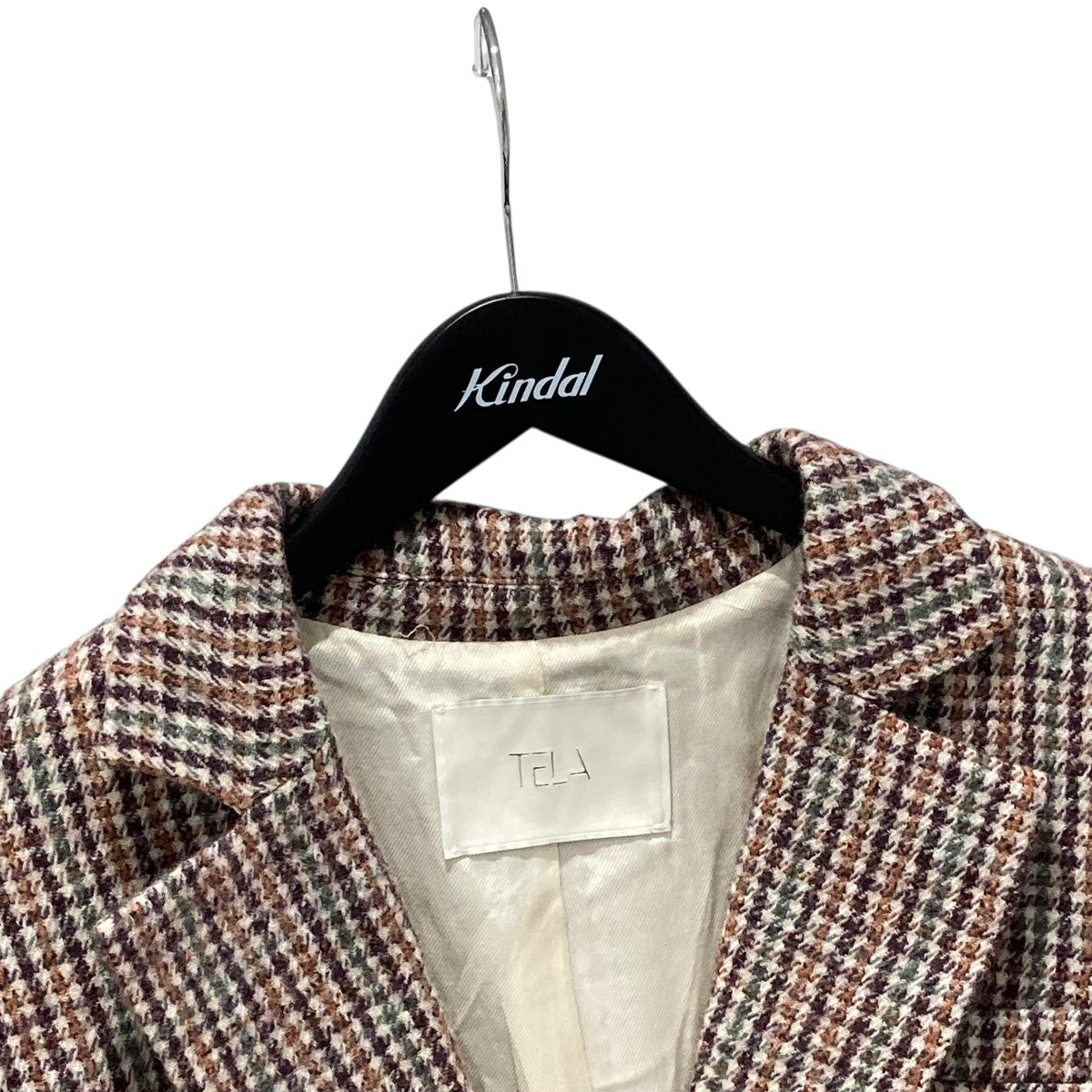 tela(テラ) ハウンドトゥース オーバーサイズツイードジャケット