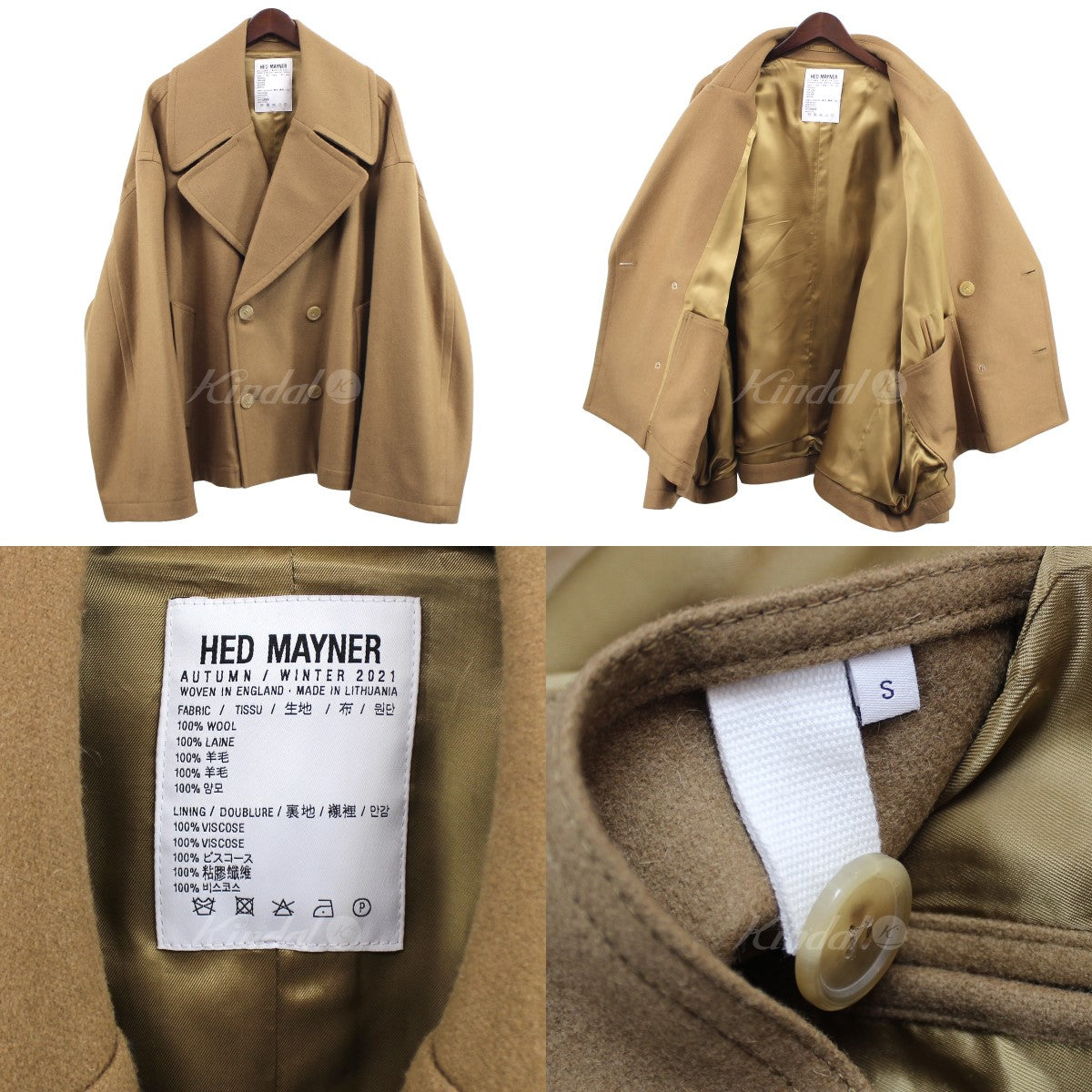 HED MAYNER(ヘドメイナー) 21AW CROPPED PEACOAT クロップド ピーコート ワイド Pコート