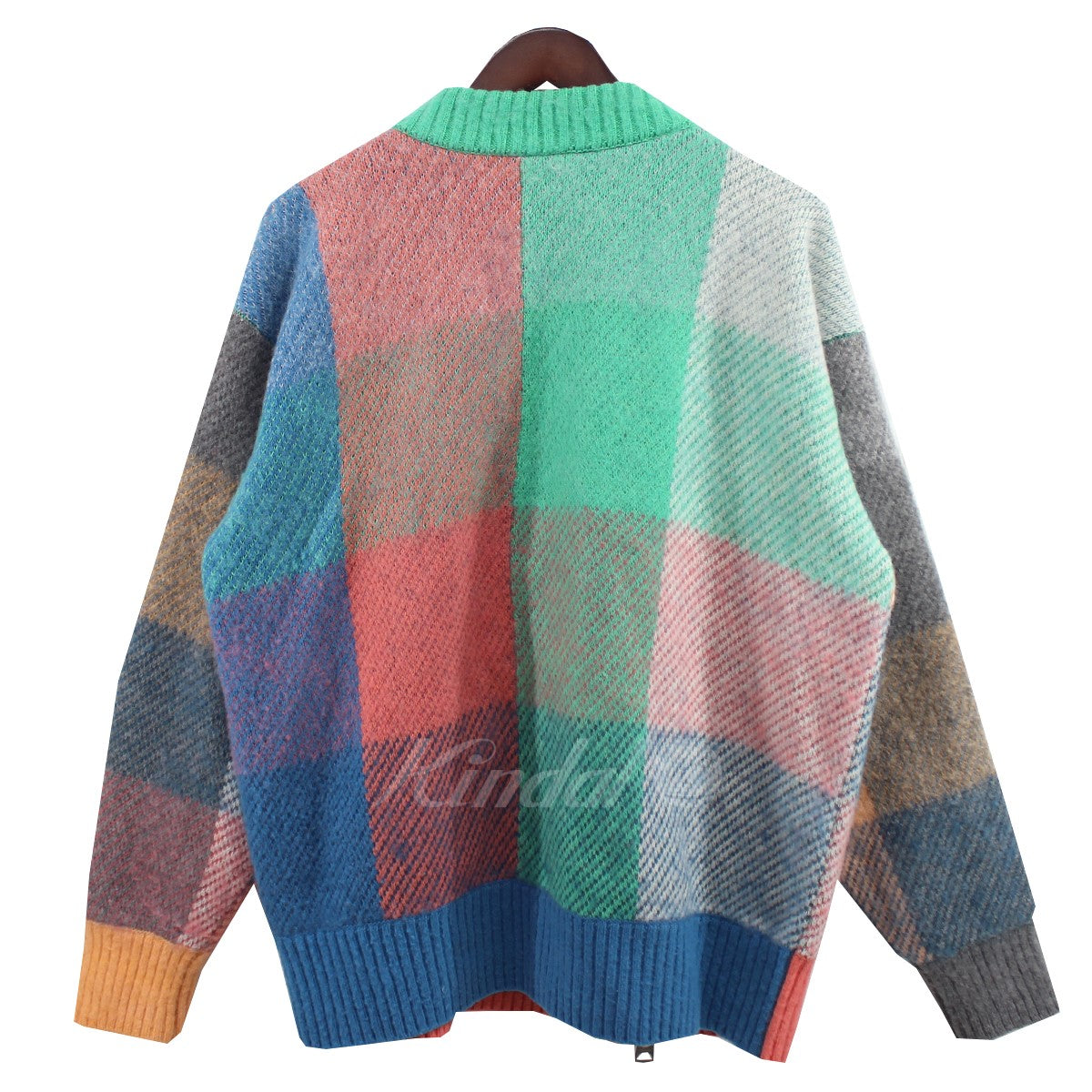 22AW Plaid Knit Blouson チェック ジップ ニットブルゾン ライダース