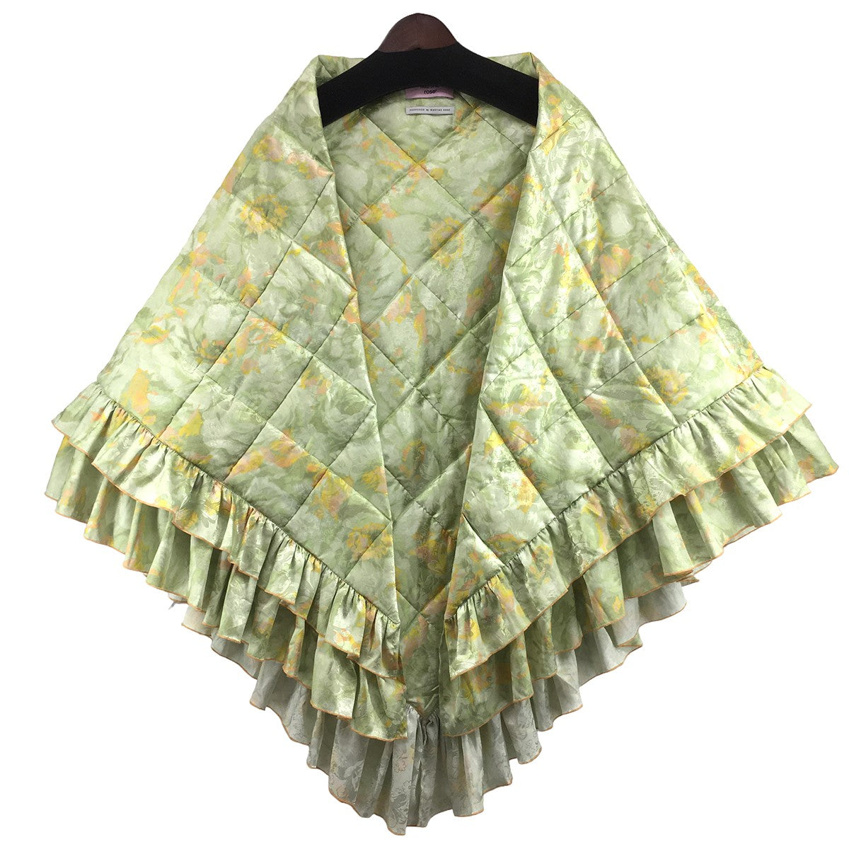 Martine Rose(マーティンローズ) 22AW QUILTED DOUBLE FRILL SCARF シルク混 キルテッド フリルスカーフ