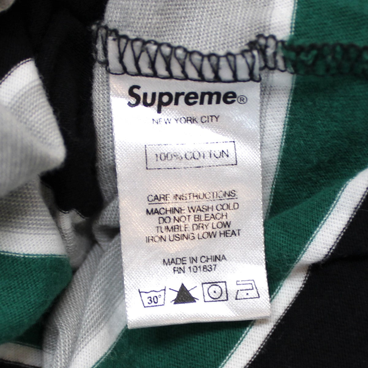 SUPREME(シュプリーム) 19SS Classic Logo Stripe Polo クラシック ロゴ ポロシャツ ブラック×グレー×グリーン  サイズ 14｜【公式】カインドオルオンライン ブランド古着・中古通販【kindal】