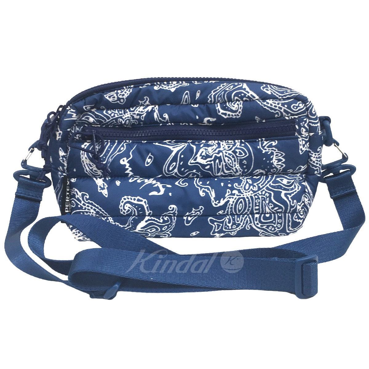 22AW Puffer Side Bag Blue Paisley ロゴ パファー サイド バッグ